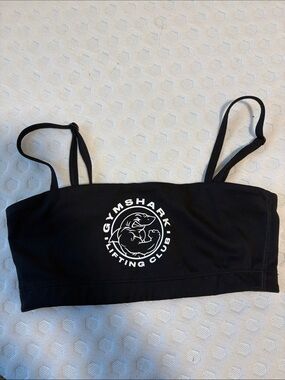 Gymshark Black Sports Bralette with White Lifting Club Logo